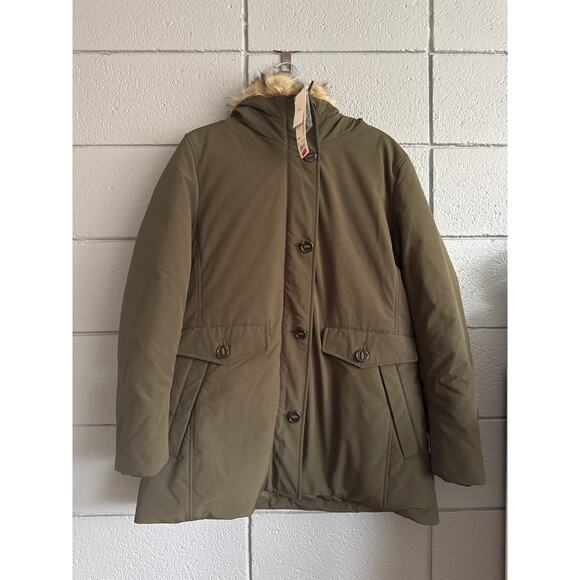 NWT Women's Uniqlo Hybrid Down Ultra Warm Short Coat size L in Olive Green - Picture 3 of 5